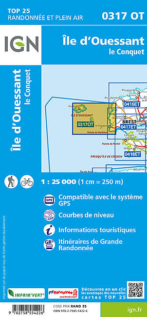 IGN - TOP 25 0317OT ILE D'OUESSANT IGN