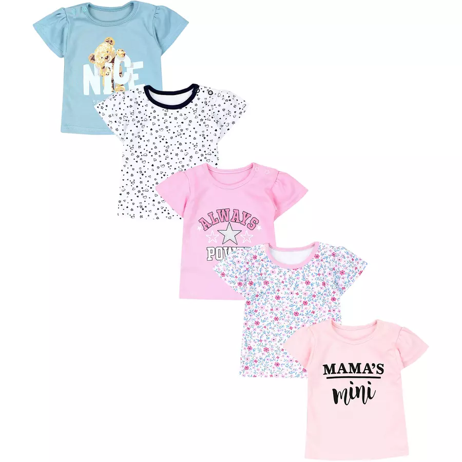 TupTam Baby Mädchen Kurzarm T-Shirt 5er Set mintweiß