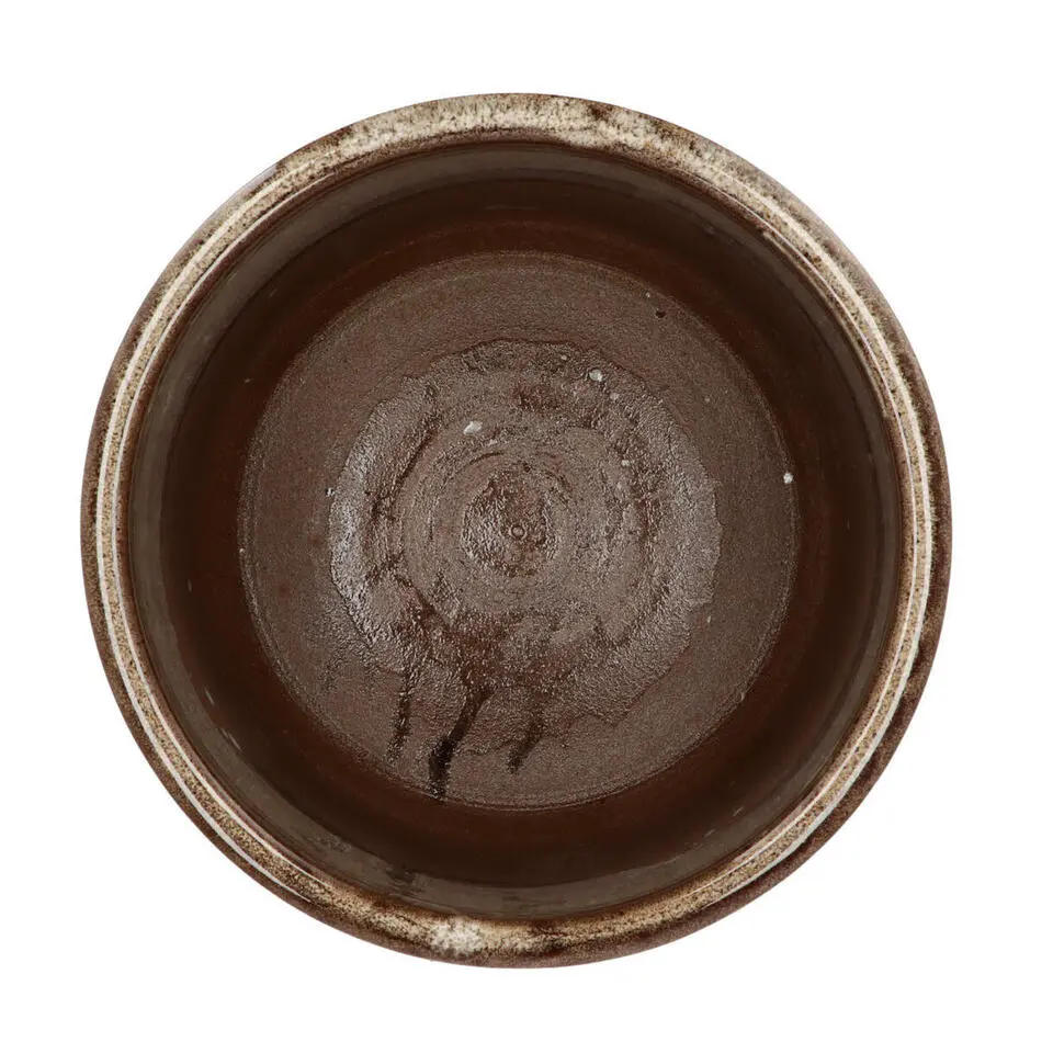 DK Design Bloempot model Brown Glaze - taupe - D18 x H20 cm - glanzend
