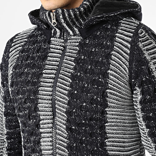 Gilet Capuche 3002 Noir Blanc