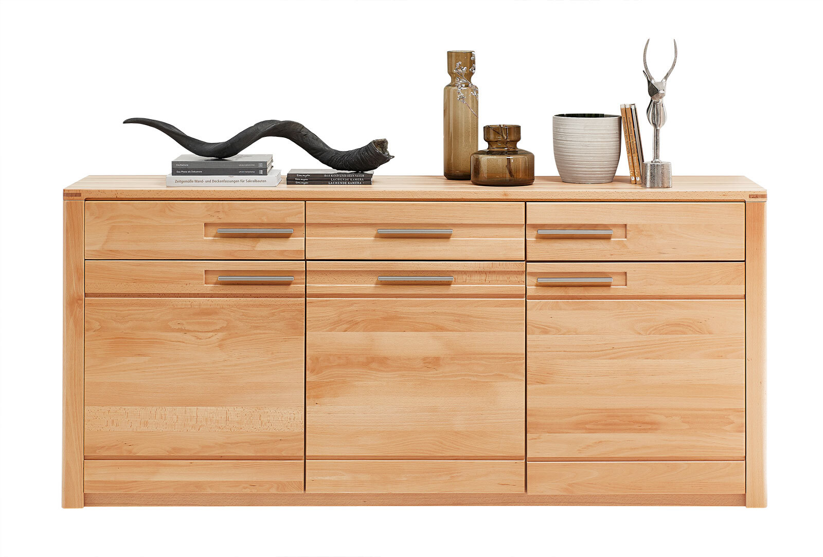 Sideboard Nature One 190x86x45 cm braun Teilmassiv Buche lackiert