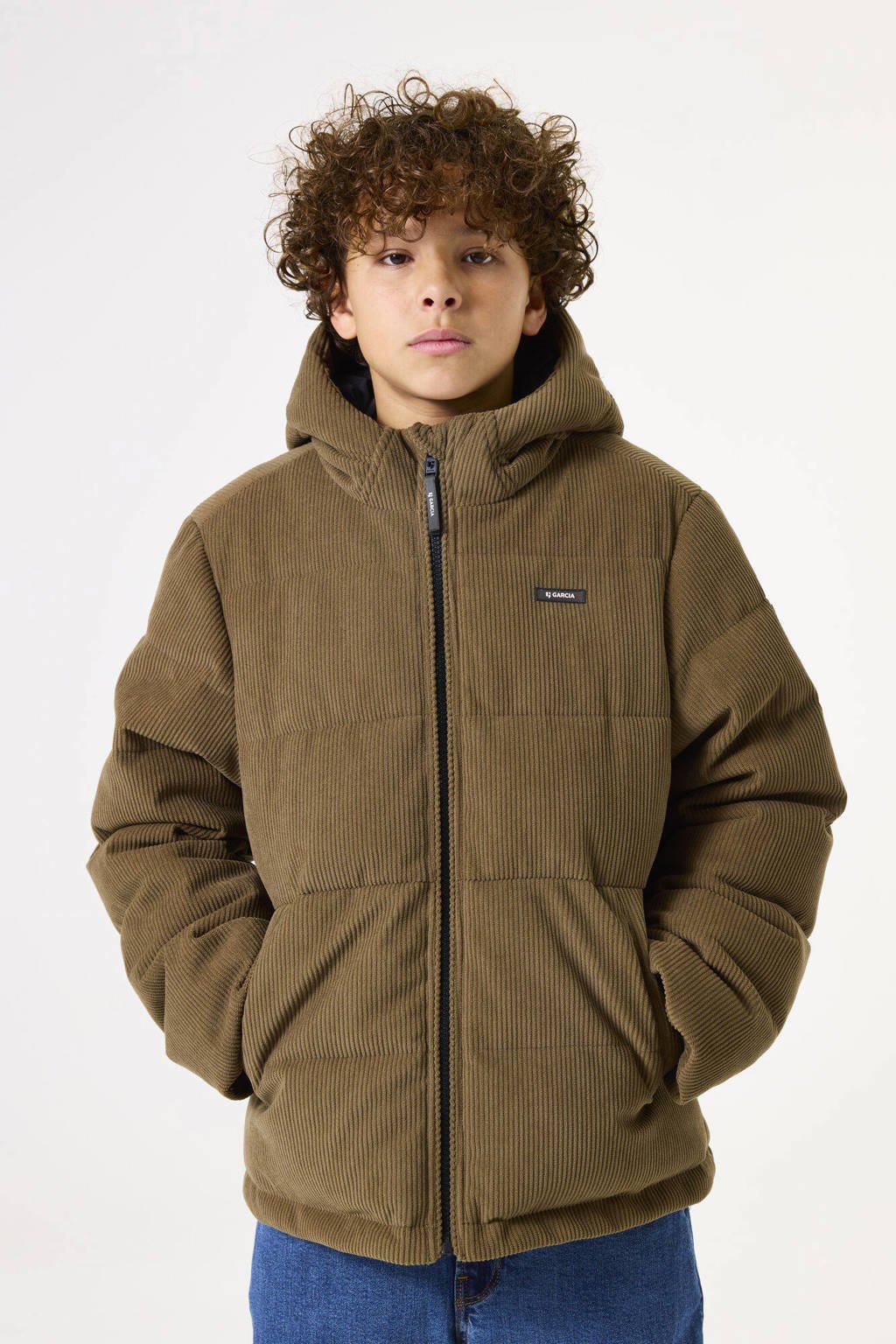 Garcia corduroy gewatteerde jas bruin
