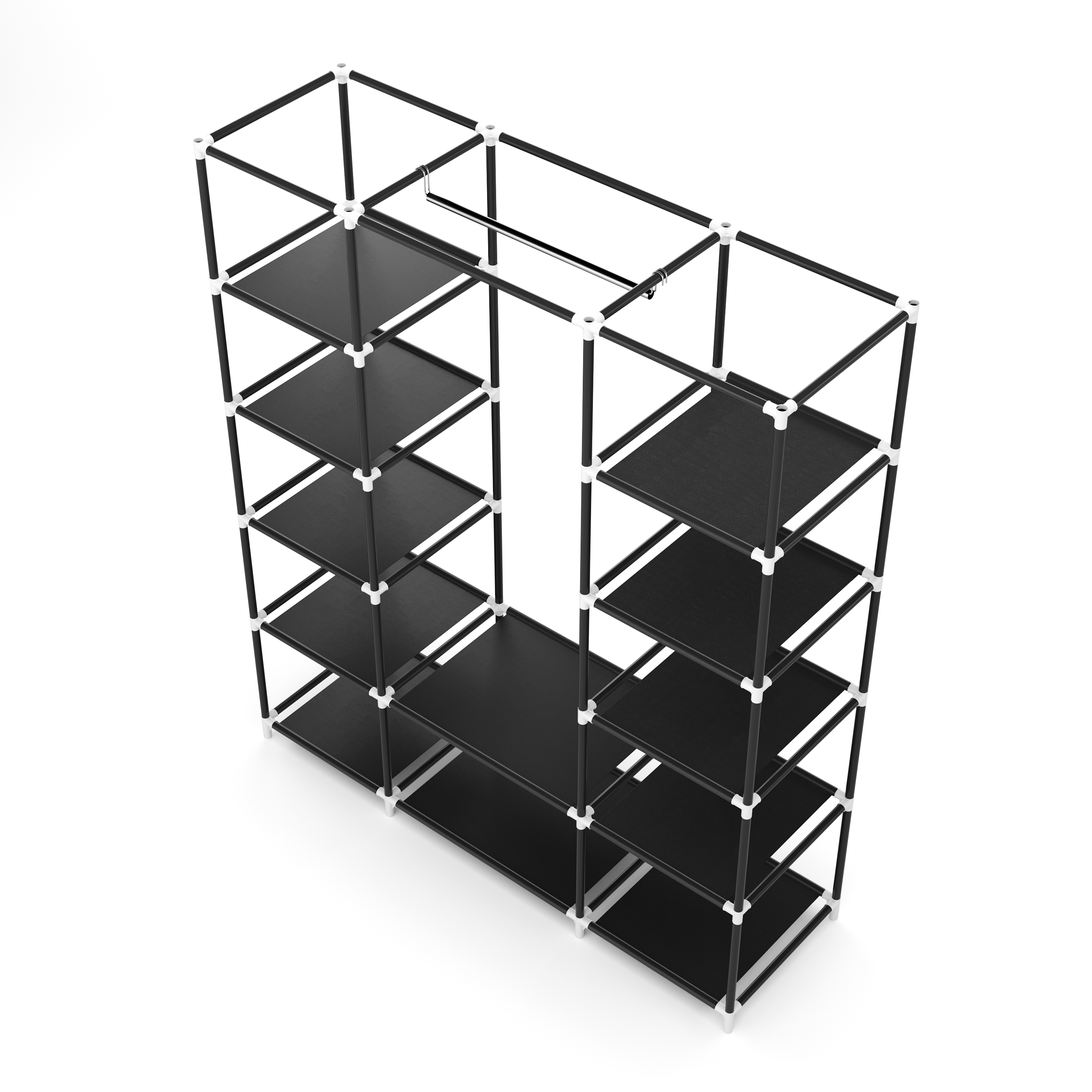 Faltschrank mit rollbaren Türen 150 x 175 cm schwarz
