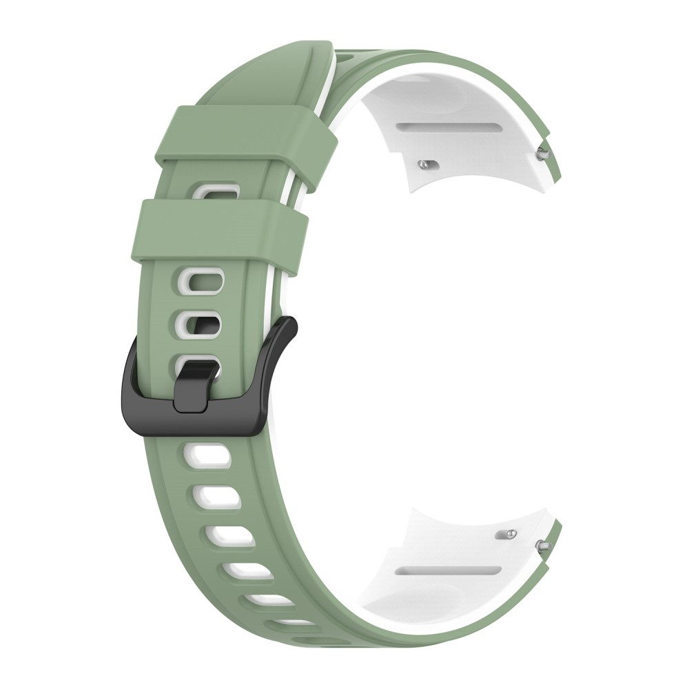 Samsung Galaxy Watch 4 Classic (46mm) Soft Silikon Armband Dual Color (Gelenkumfang: 180-220mm) - Hellgrün / Weiss