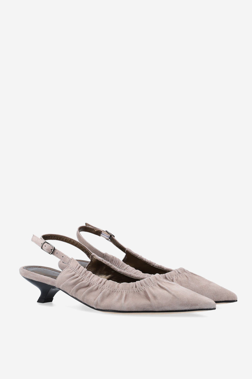 Messy suede slingbacks