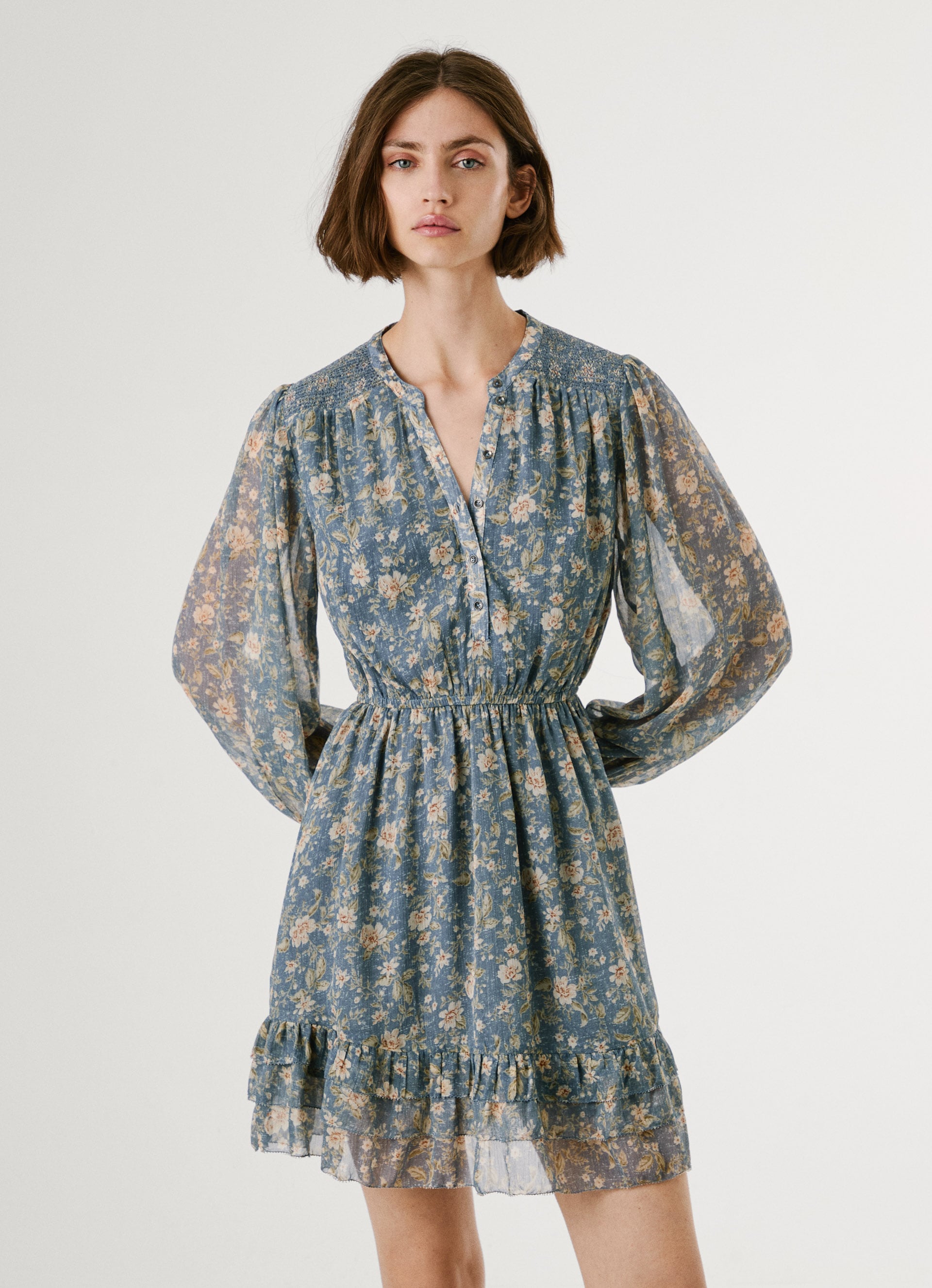Pepe Jeans Blusenkleid »LONDYN DRESS« tailliert, mit elastischem Bündchen