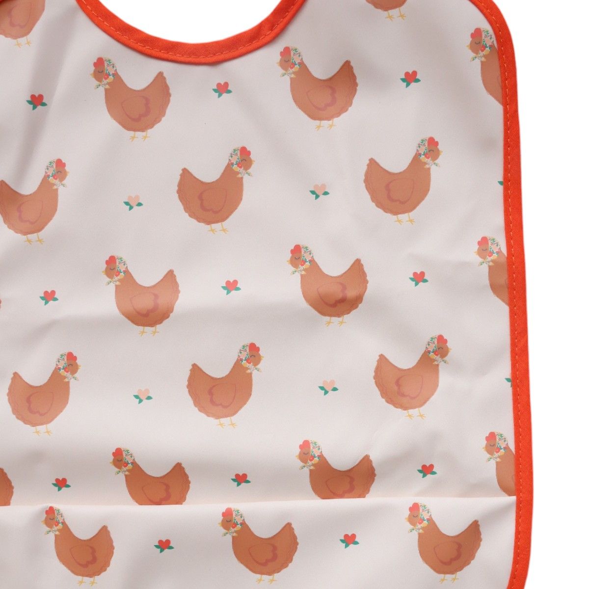 Bavoir imperméable poules - La petite poule rousse Jolie saison