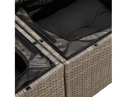 VIDAXL - Salon extérieur Salon de jardin 6 pcs avec coussins gris résine tressée