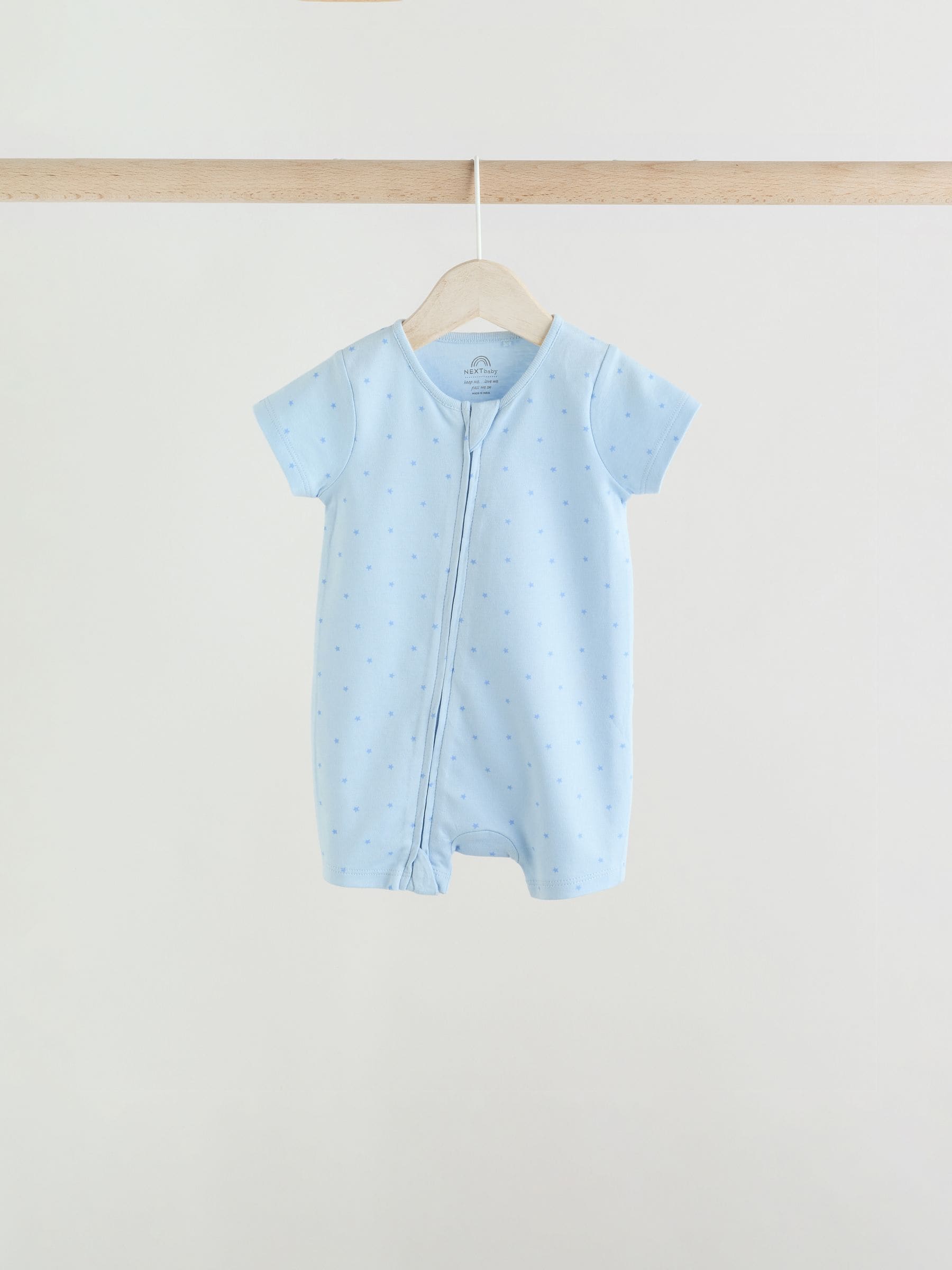Blauw - Set van 3 babyrompertjes met rits (0 mnd-3 jr)