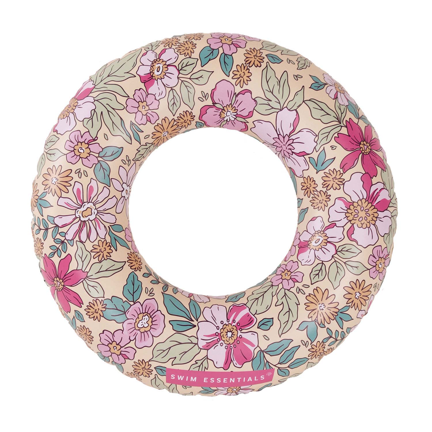Swim Essentials Zwemring Roze Bloemen, 55cm