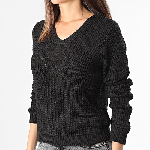Pull Col V Femme Ellen Noir