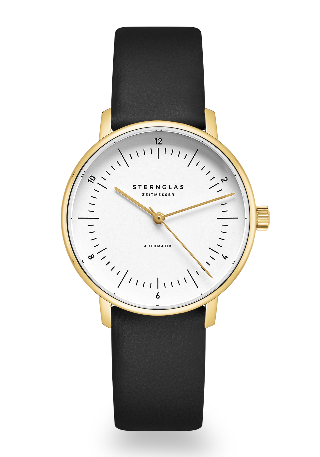 Sternglas Naos XS gold Automatik Leder schwarz
