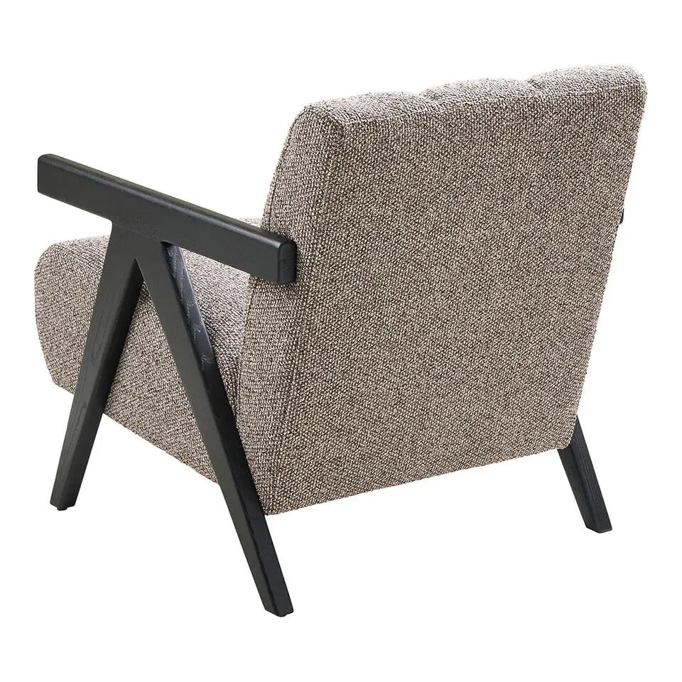 Fauteuil Bruin Stof - Zithoogte 32cm - 83x68x76cm - Florence