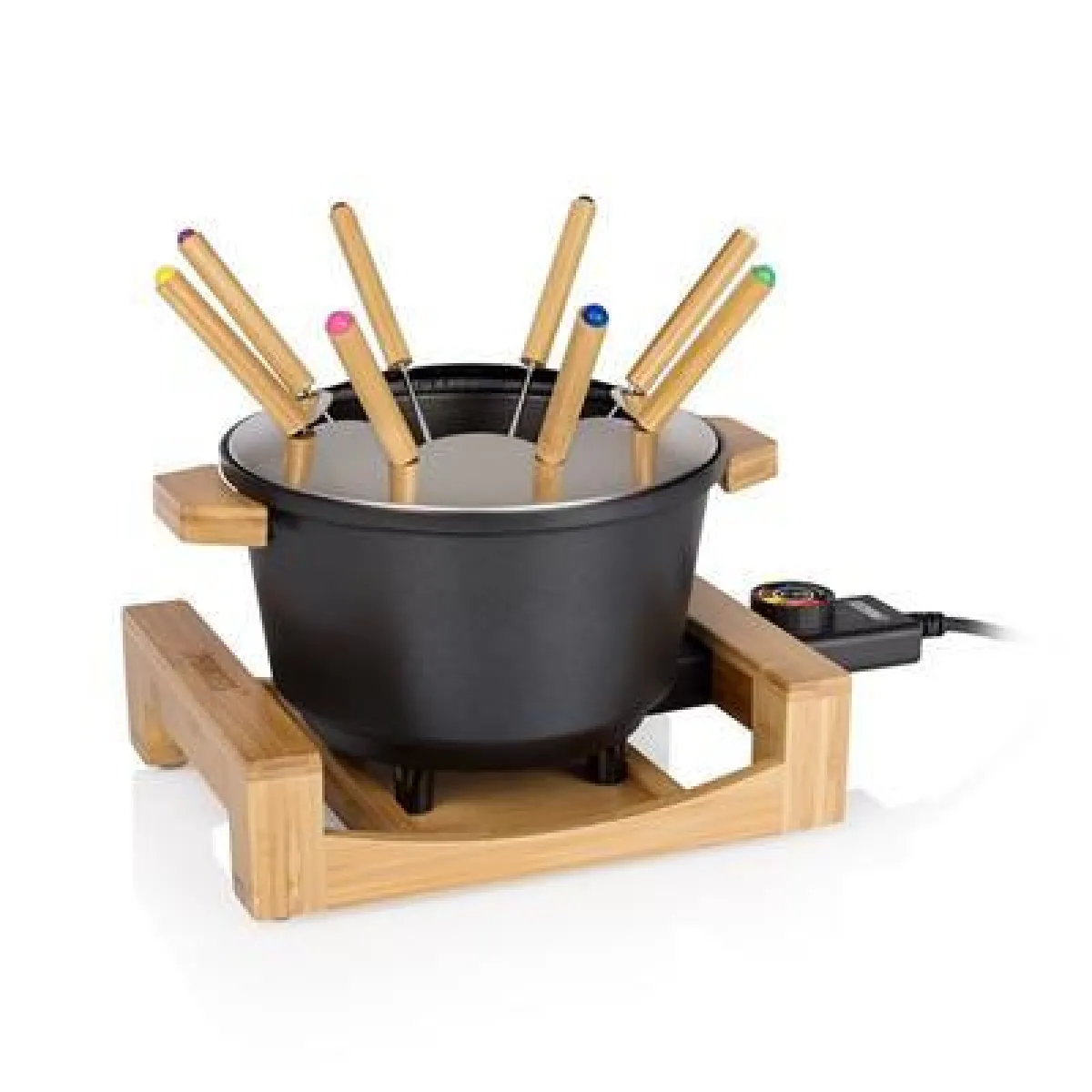 Princess Fondue Pure - 800W - Noir/Bambou