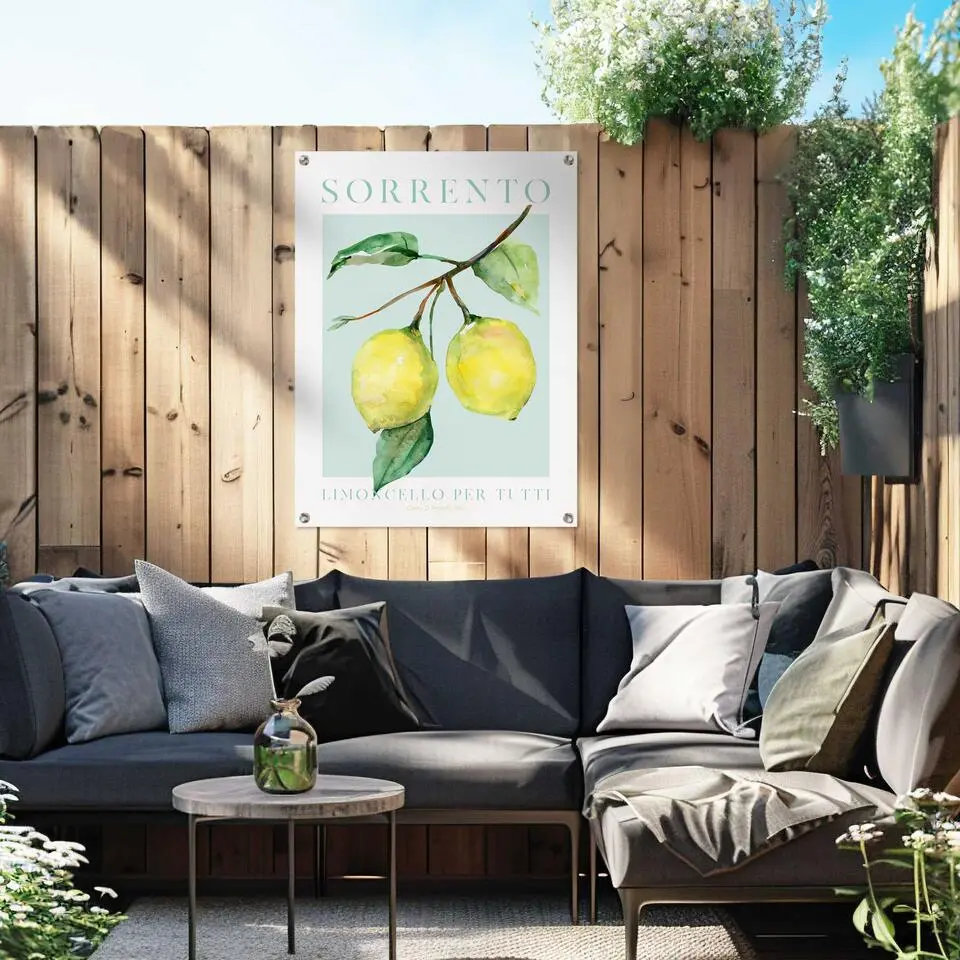 Tuinposter Lemon Portrait - 80x60cm - Geel