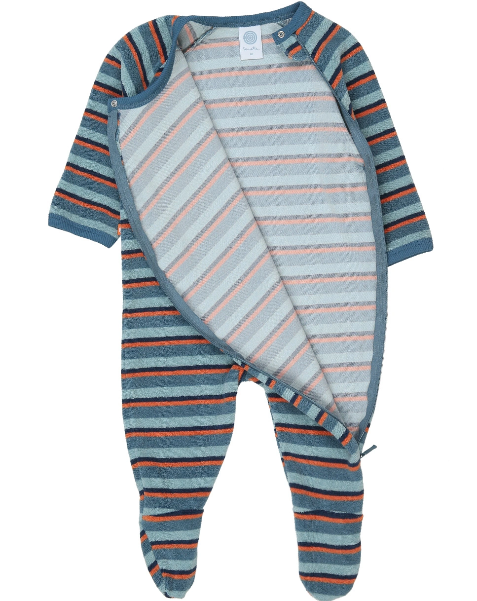Frottee-Strampler STRIPES in bluestone