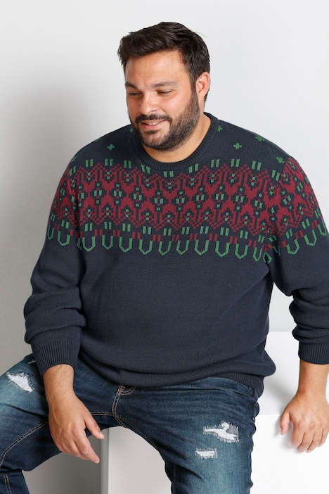 Boston Park Pullover, Bauchfit, Muster, Rundhals, bis 80/82