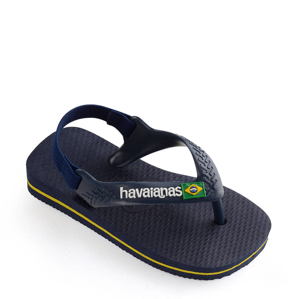 Havaianas Baby Brasil Logo IIteenslippers met hielbandje blauw