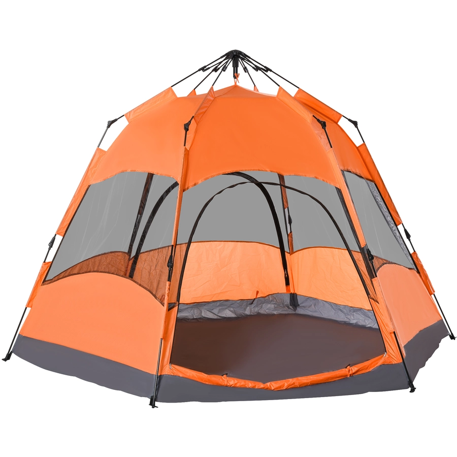 Outsunny Doppelwandzelt für 5–6 Personen orange, blau