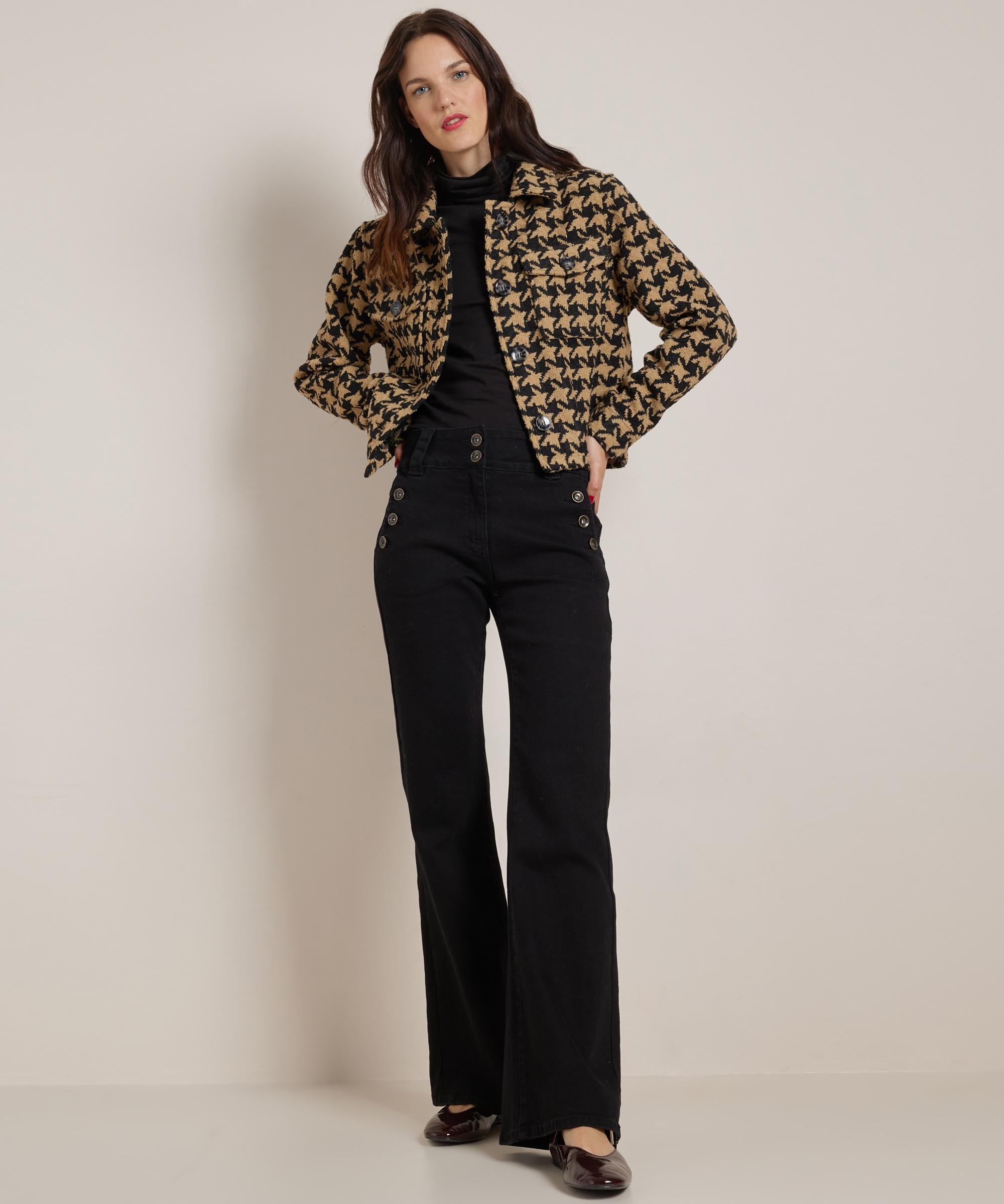 tweed blazer met kraag