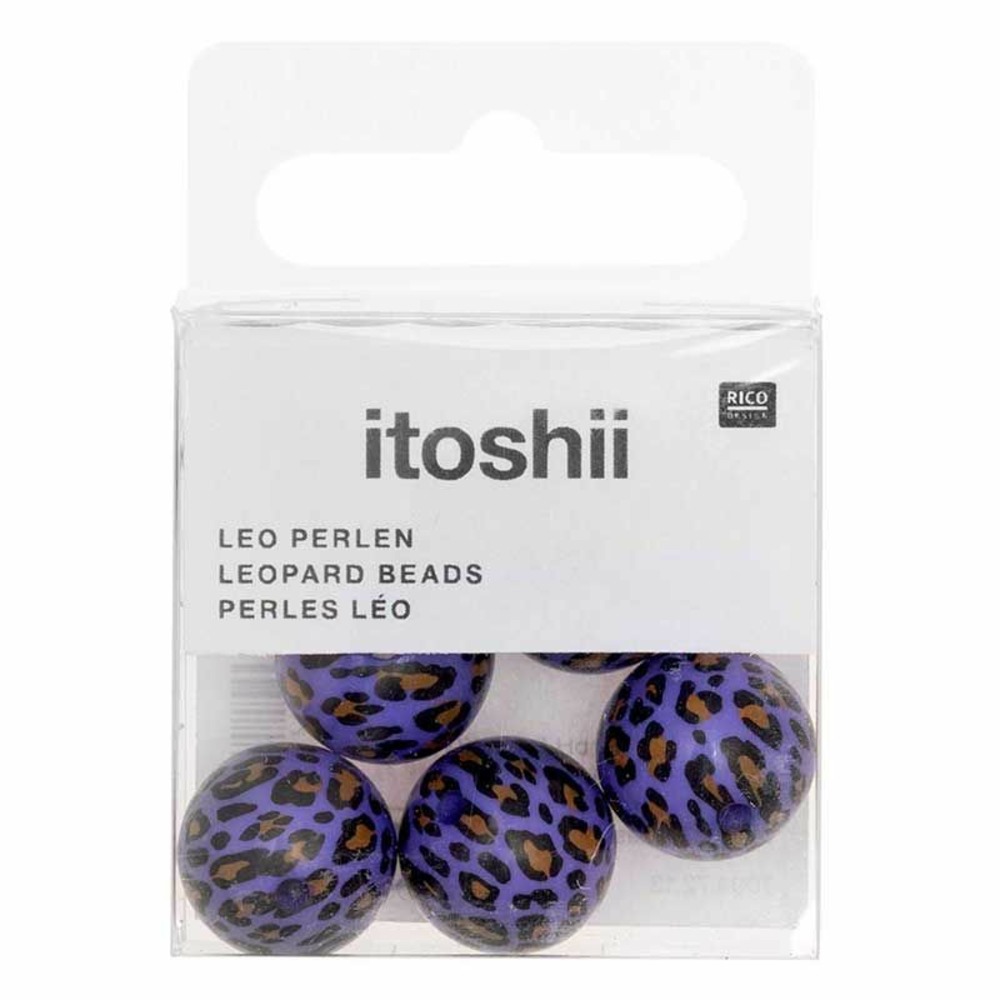 5 perles acid leo violet ø 16 mm