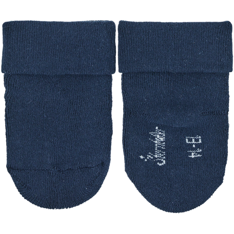 Sterntaler Baby-Söckchen uni + Ringel, 3er-Pack samtblau
