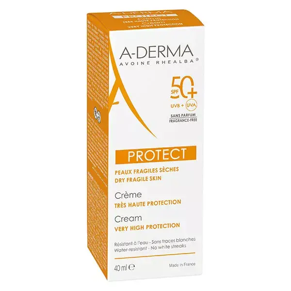 A-Derma Protect Crème Très Haute Protection SPF50+ Non Parfumée 40ml
