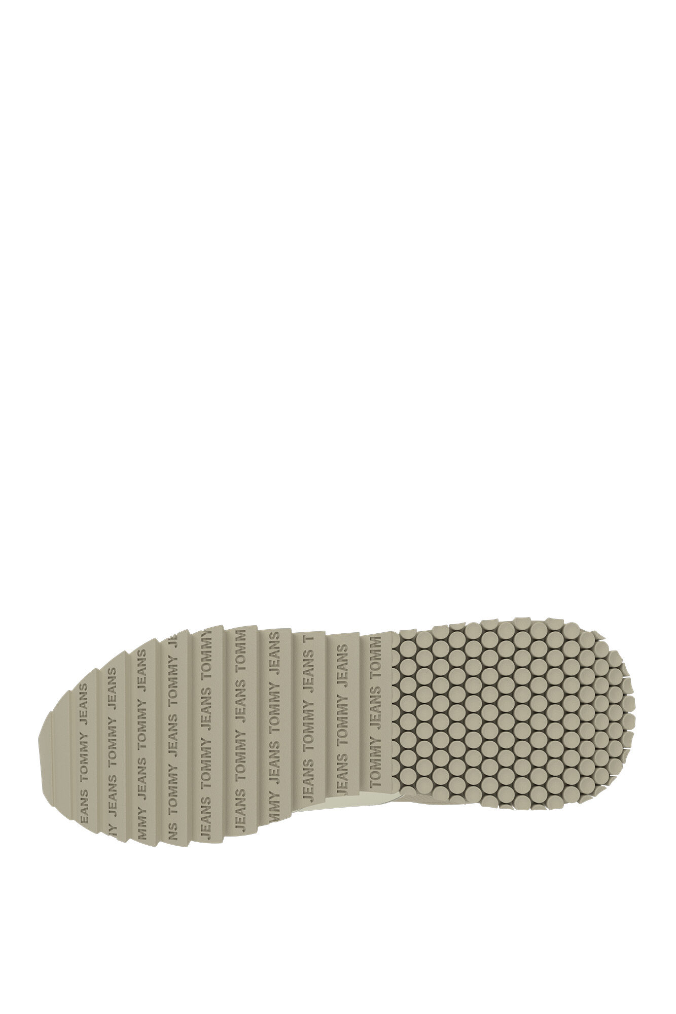 Tênis feminino Tommy Jeans com uma mistura de materiais.