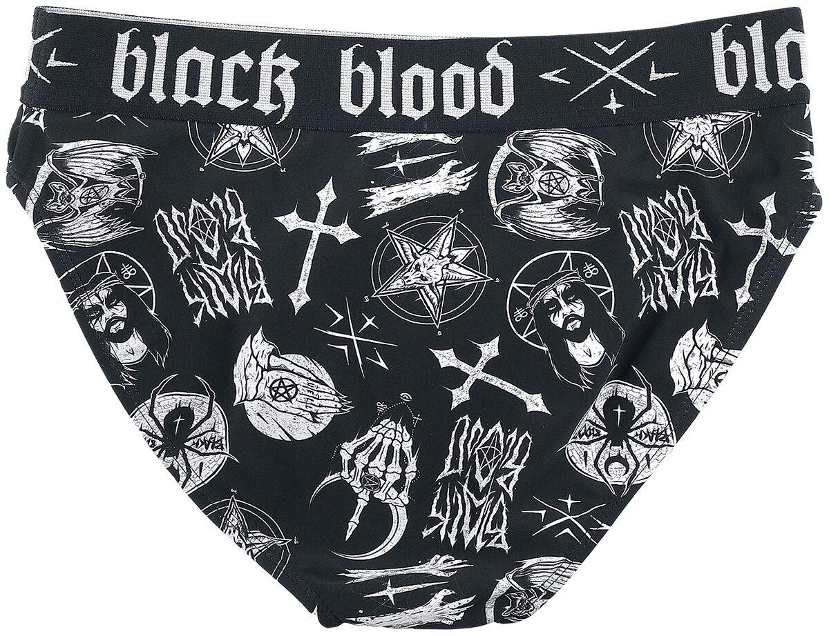 Bas de bikini avec symboles occultes | Black Blood by Gothicana Bas de bikini