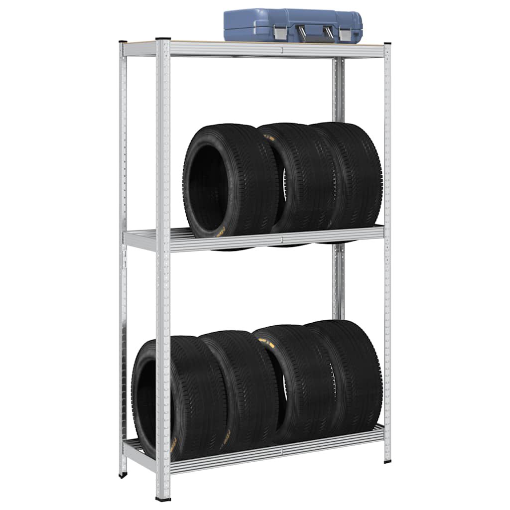 vidaXL Bandenrek met 2 niveaus zilver 110x40x180 cm