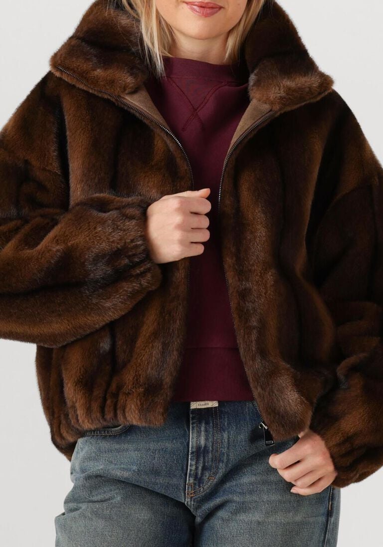 bruine alter ego faux fur jas ally