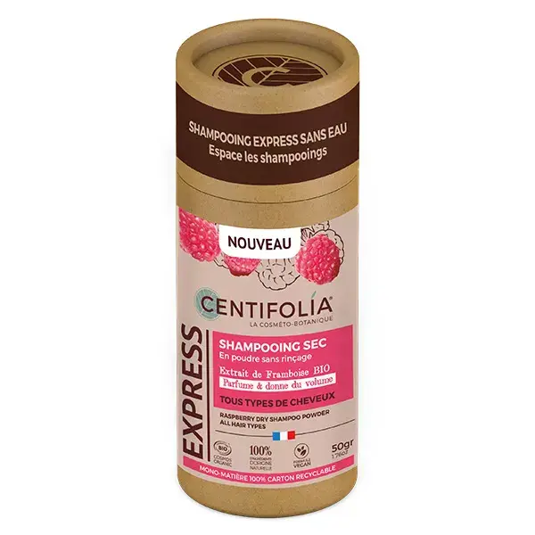 Pó para Shampoo Seco Orgânico de Framboesa Centifolia Express 50g