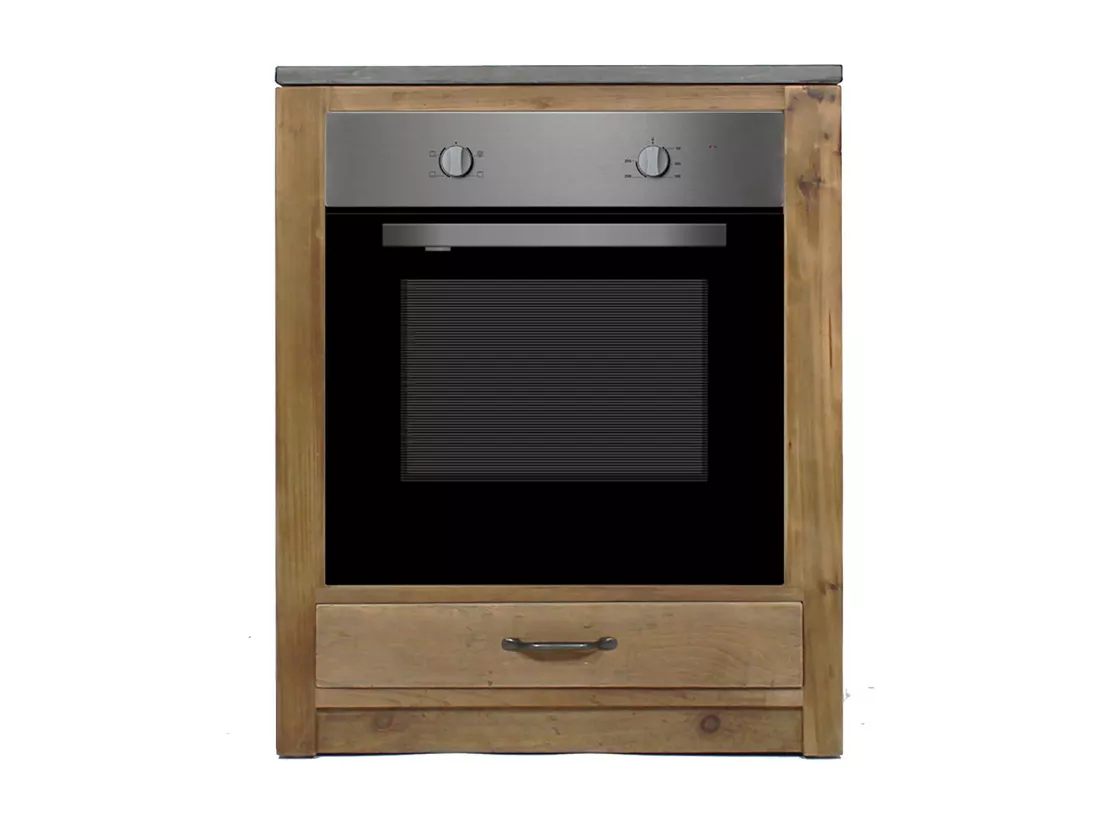 Meuble bas de cuisine pour four et plaques de cuisson Champêtre