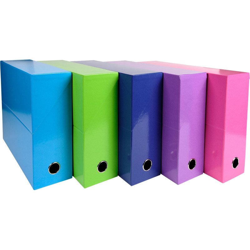 Boite de classement Exacompta Iderama dos 9 cm couleurs assorties