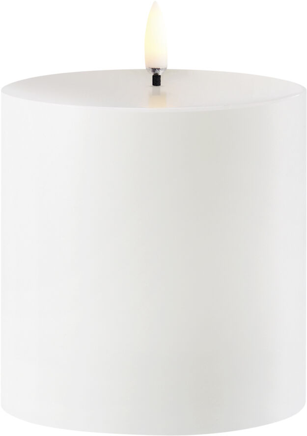 Uyuni Outdoor LED pillar candle, White, 8,4x10 cm White