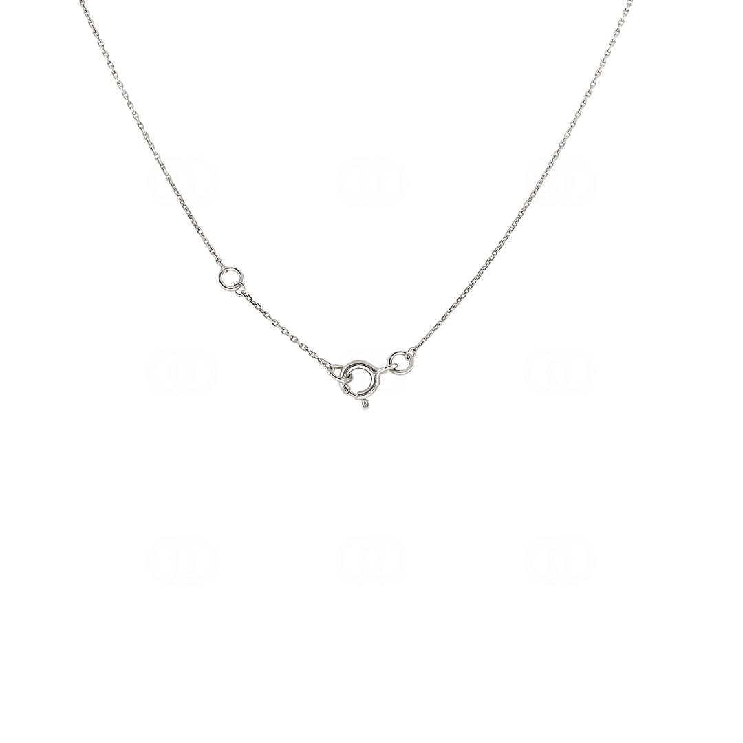 Collier mit Anhänger 750/18 K Weissgold mit Smaragd oval und Diamanten 0.10ct.