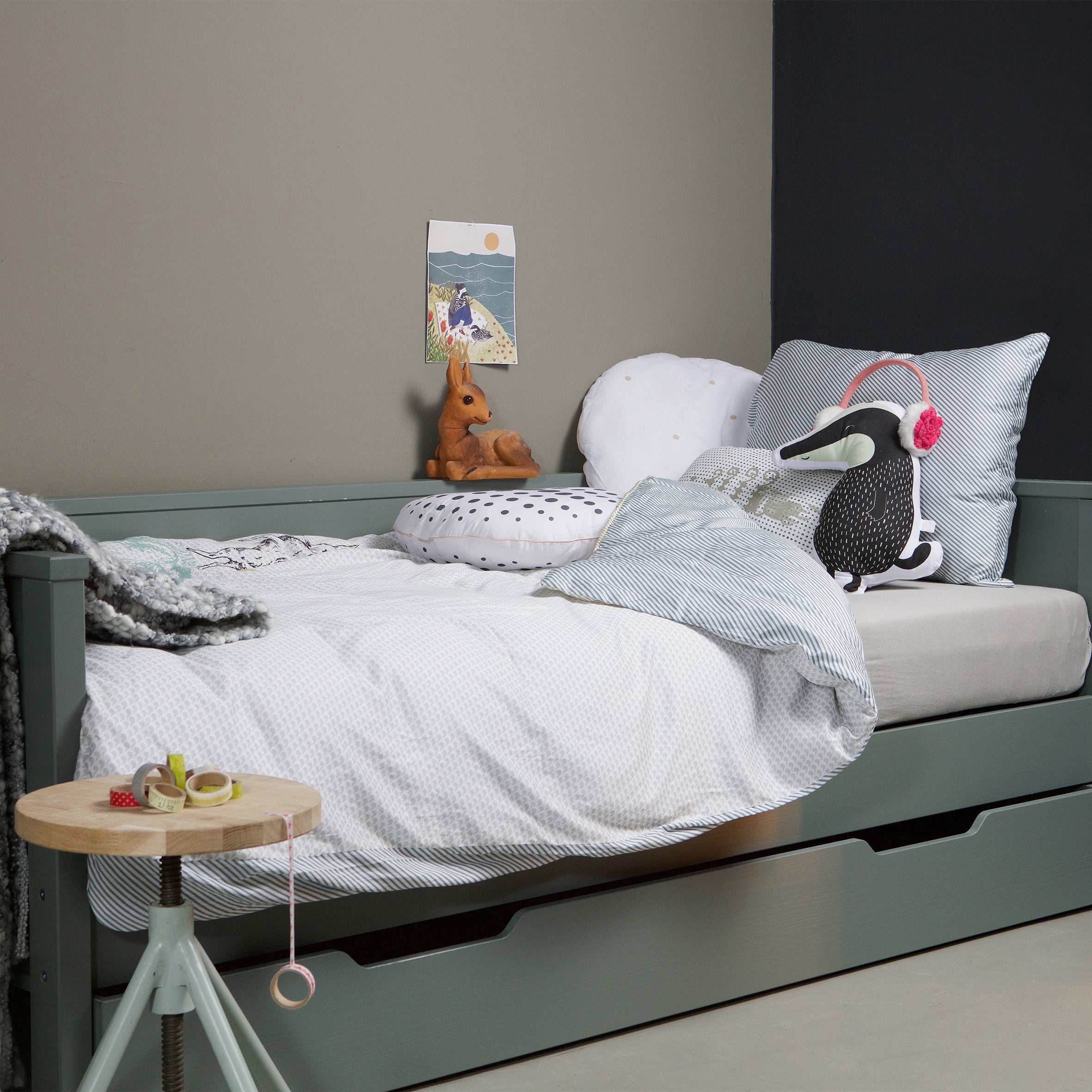 Woood Nikki Bed 90 x 200 cm Groen