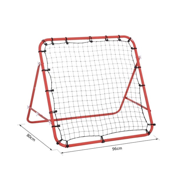 Rebounder Football Rebound Veggmålnett For Fotball Justerbar Vinkel Rød + Svart 96 X 80 X 96 Cm
