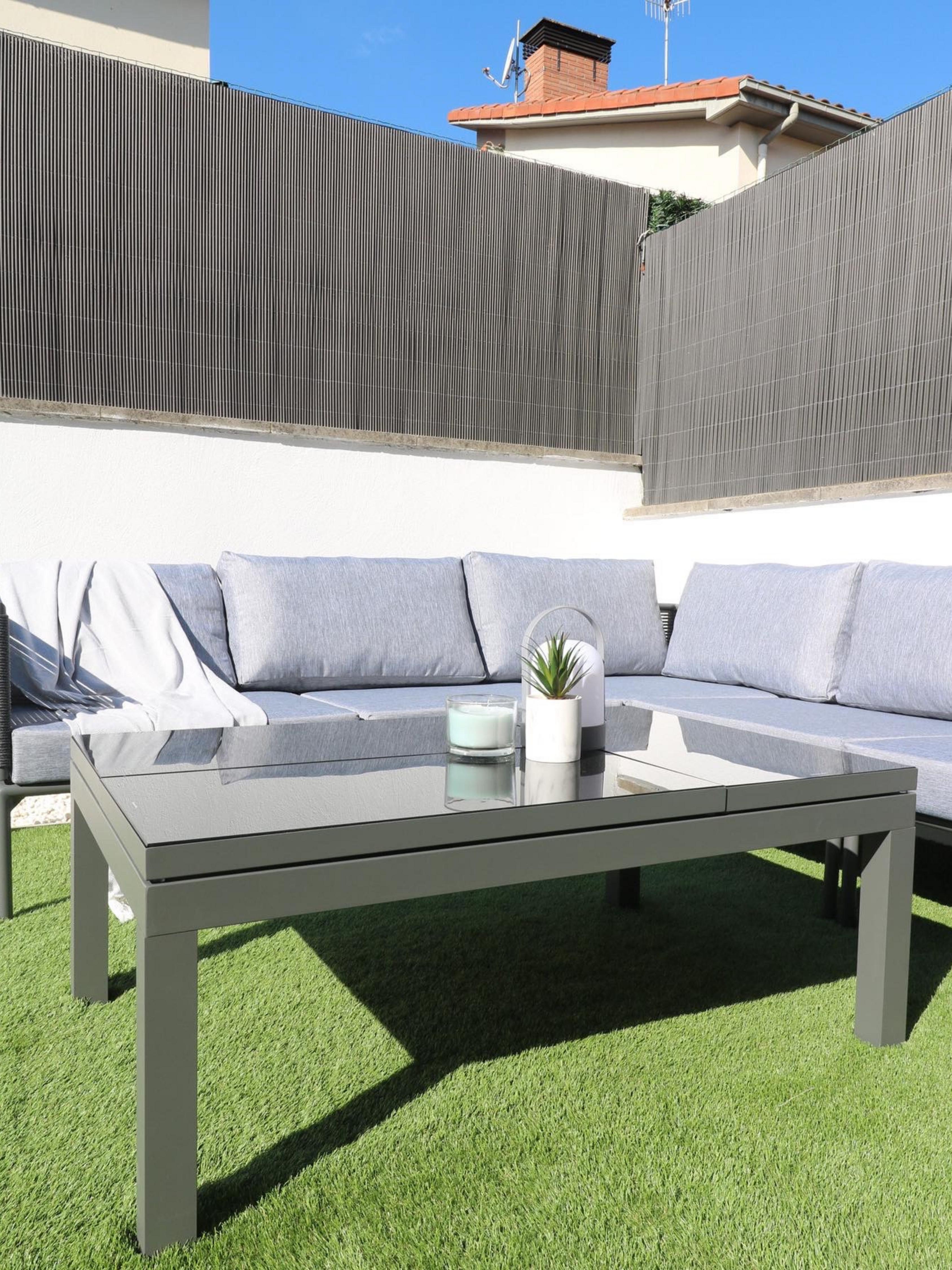 Tuin hoekloungeset met tafel 6-zits FORANO Metaal Grijs