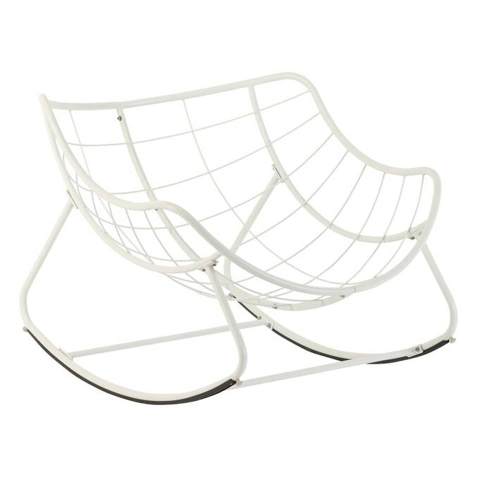 Fauteuil oeuf à bascule PAOPAO Beige & Blanc