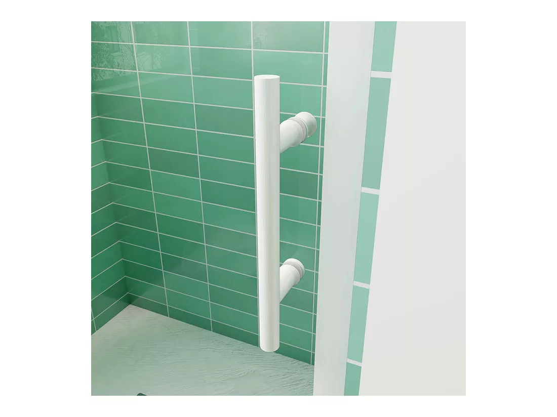 Porte de douche coulissante 120x190cm profilé blanc - Verre de sécurité