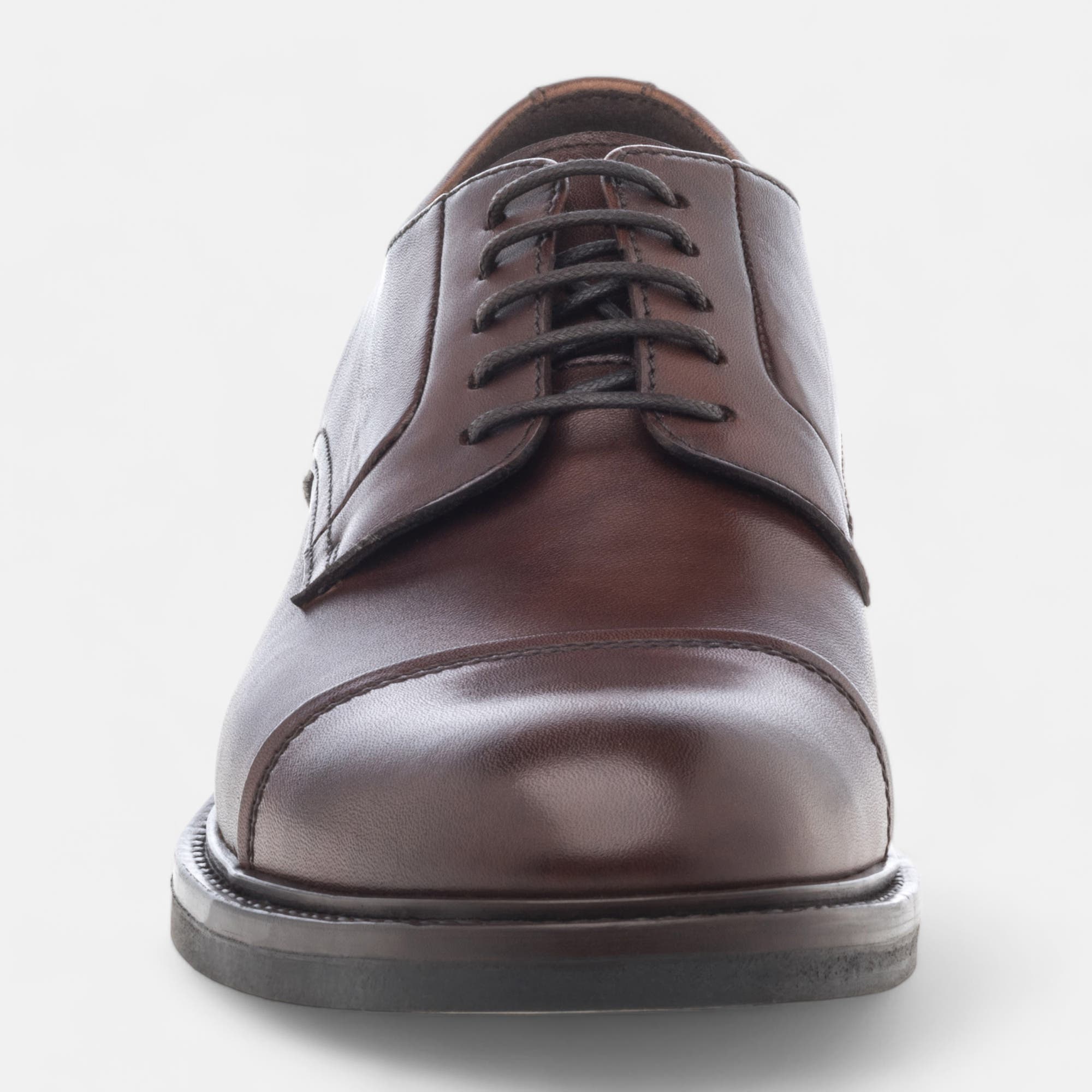 Derbies Homme en cuir cognac