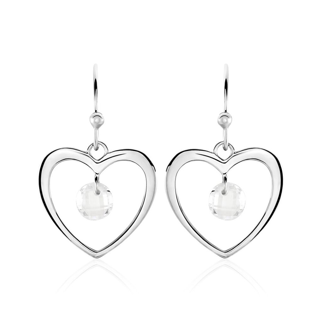 Boucles D'oreilles Pendantes Argent Blanc Armo Oxydes De Zirconium