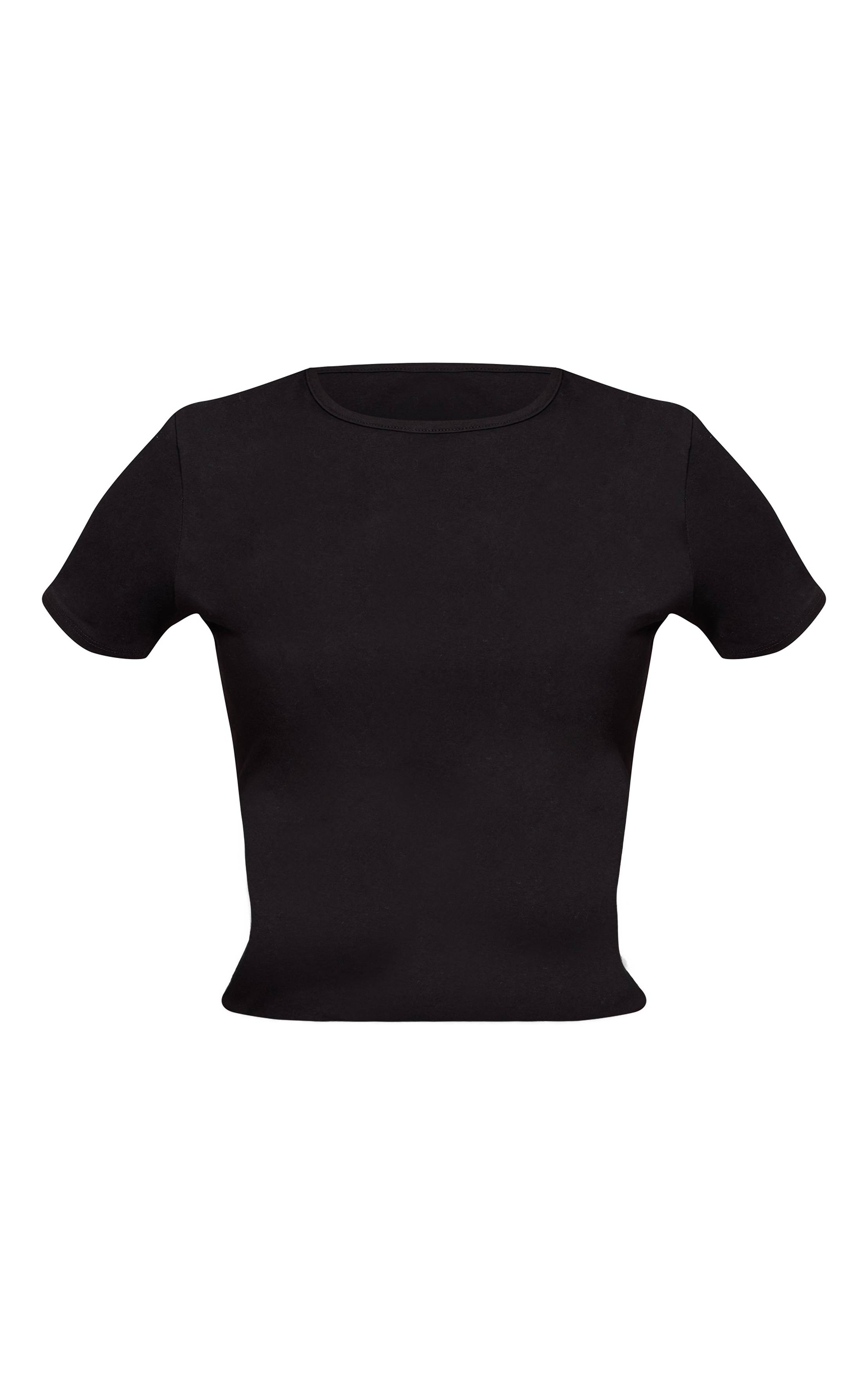 Noir T-shirt Long En Coton À Col Rond Et Manches Courtes Pour Homme Grand
