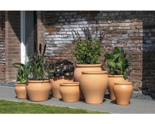 Senia terracotta bloempot, Ø 32 cm, H 25 cm, oranje