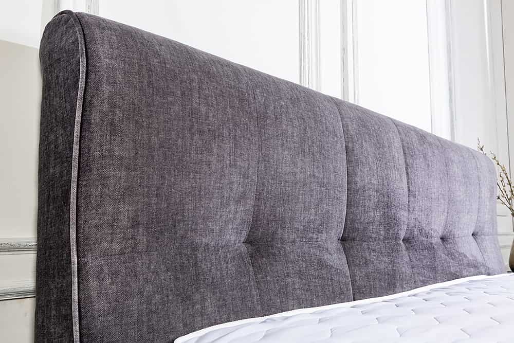 Boxspringbett SIGNUM 140x200cm grau Vogue Velours Samt mit Topper Matratze Stauraum