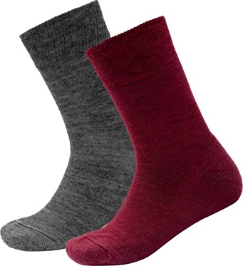 Daily Merino Medium Sock 2-pack Junior Beetroot Mix