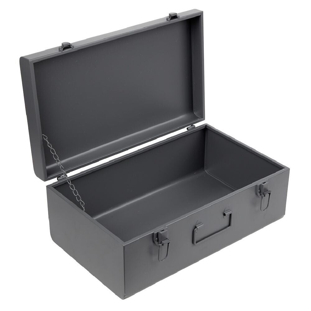 Malle de rangement métal gris ou vert 47x28xH19cm