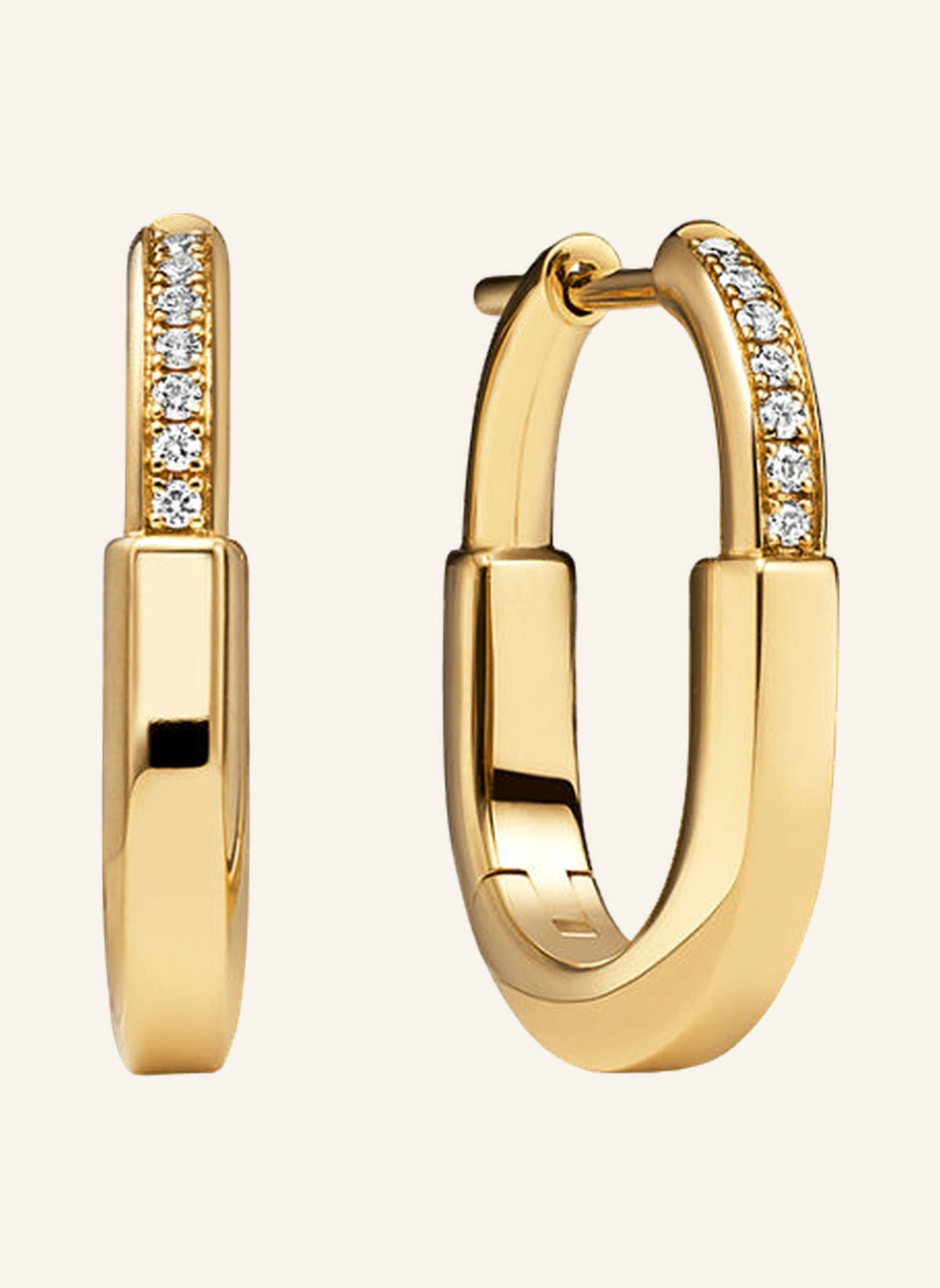 TIFFANY & Co. Tiffany Lock OHRRINGE aus 18 Karat Geldbgold mit Diamanten
