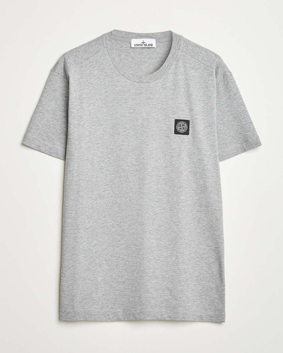 Stone Island Garment Dyed Cotton Jersey T-Shirt Grey Melange